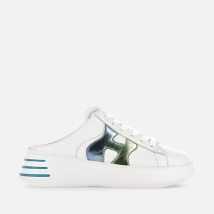 Hogan Rebel - Mules White / Blue / Green | 526731DRA