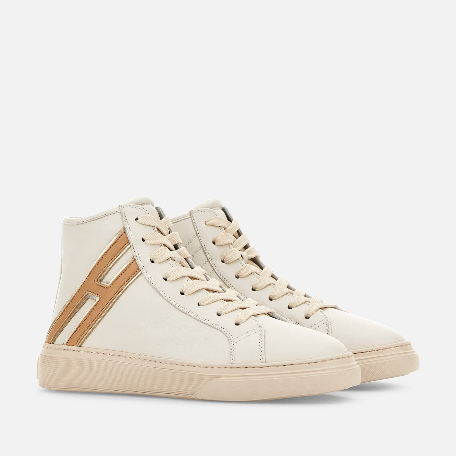 Hogan H365 High Top Flat White / Brown | 986042BNM