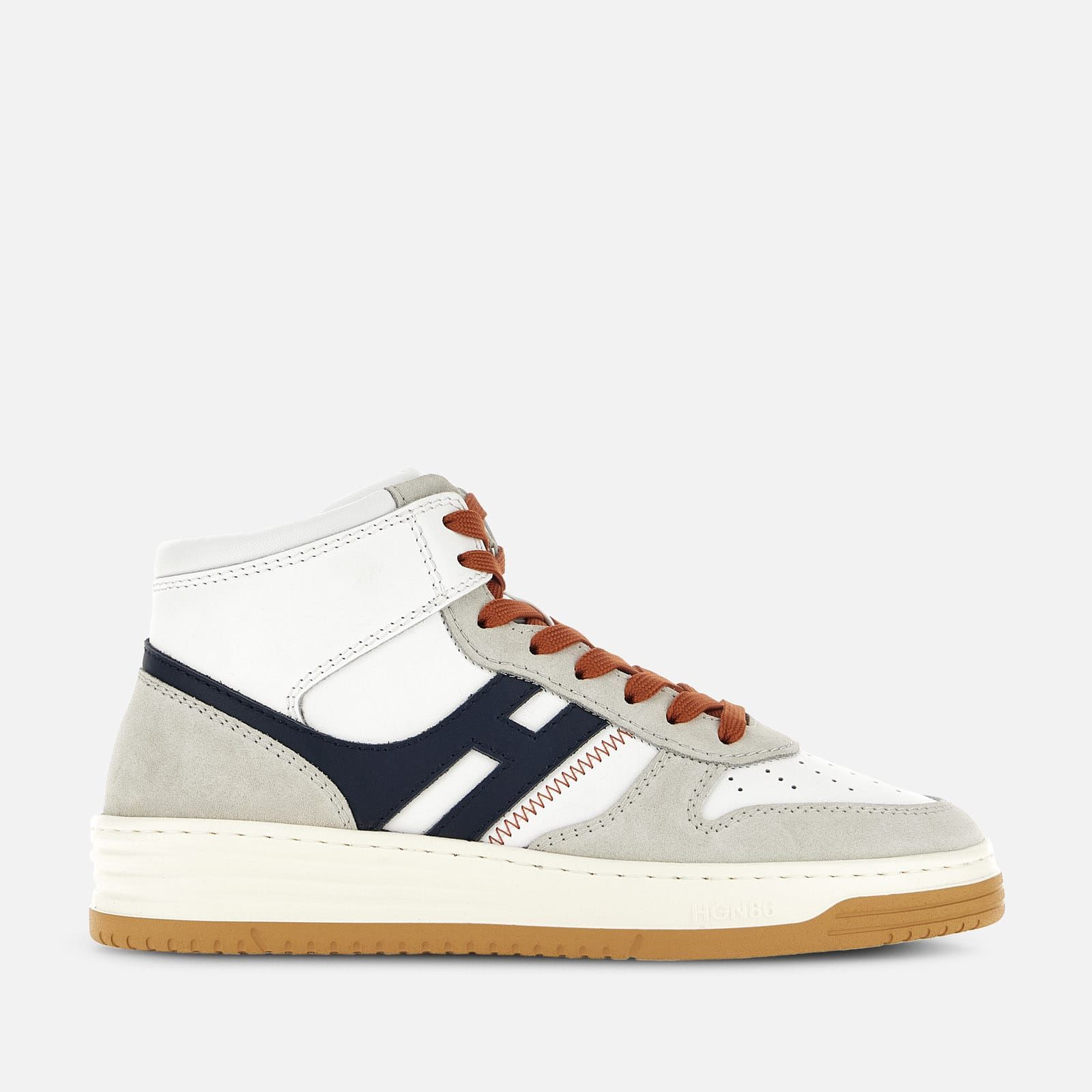 Hogan High Top H630 Flat White / Grey / Blue | 456301QGK