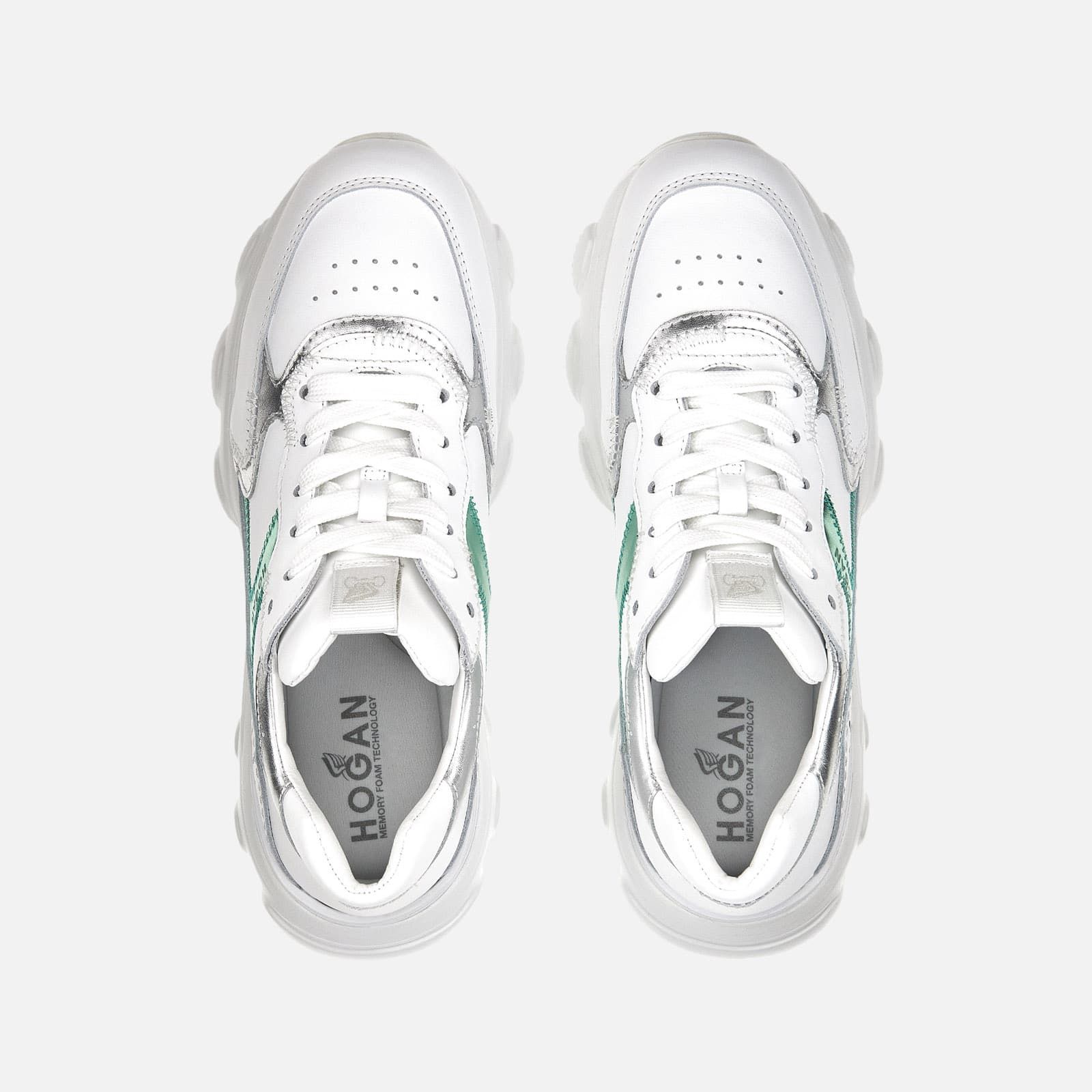 Hogan Hyperactive White / Silver / Green | 169754LEF