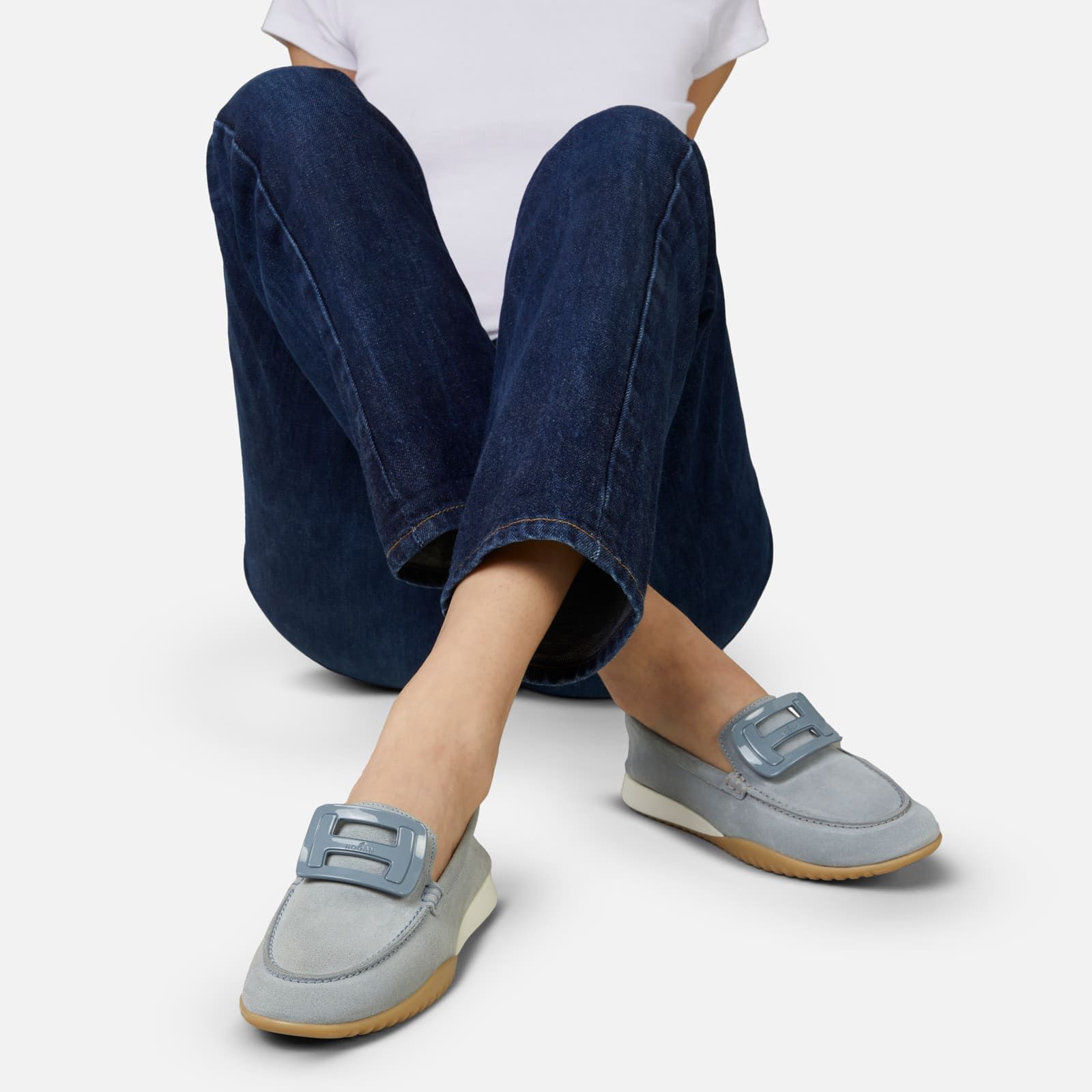 Hogan Olympia-Z Loafers Light Blue | 951084LOW