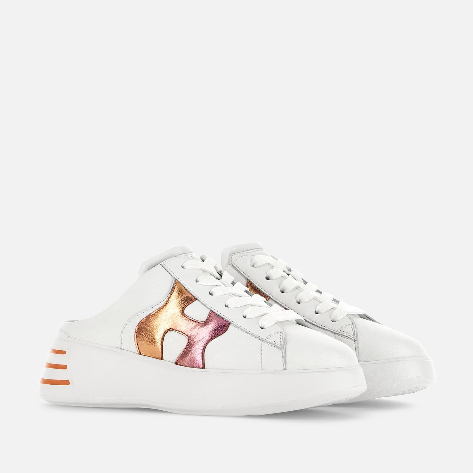 Hogan Rebel - Mules White / Orange / Pink | 571309KZF